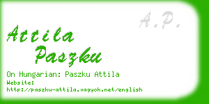 attila paszku business card